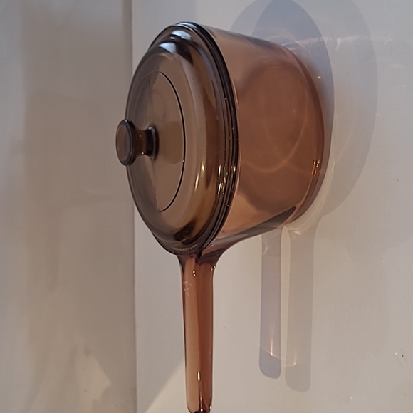 Corningware vision cookware amber glass saucer pot and pyrex lid 1.5L France - Picture 5 of 6